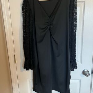 SHEIN Black dress with Lace Trim